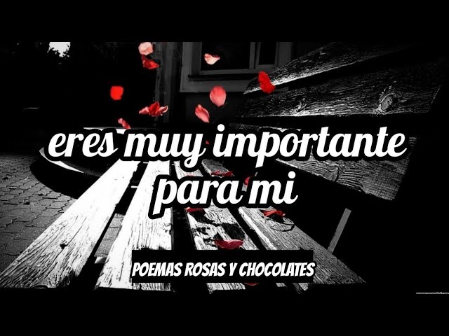 eres muy importante para mi poema