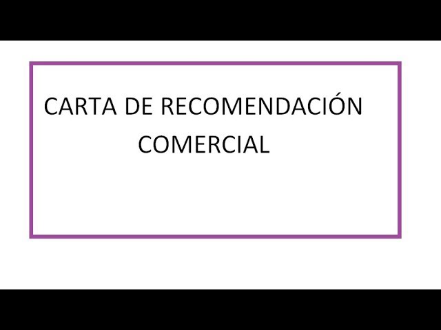 carta referencia comercial de una empresa a otra