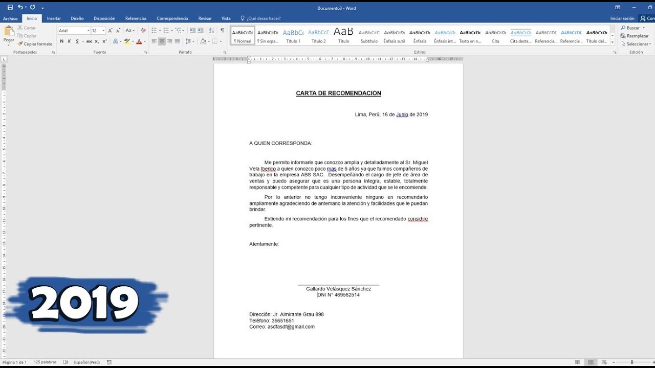 cómo redactar una carta de recomendación personal