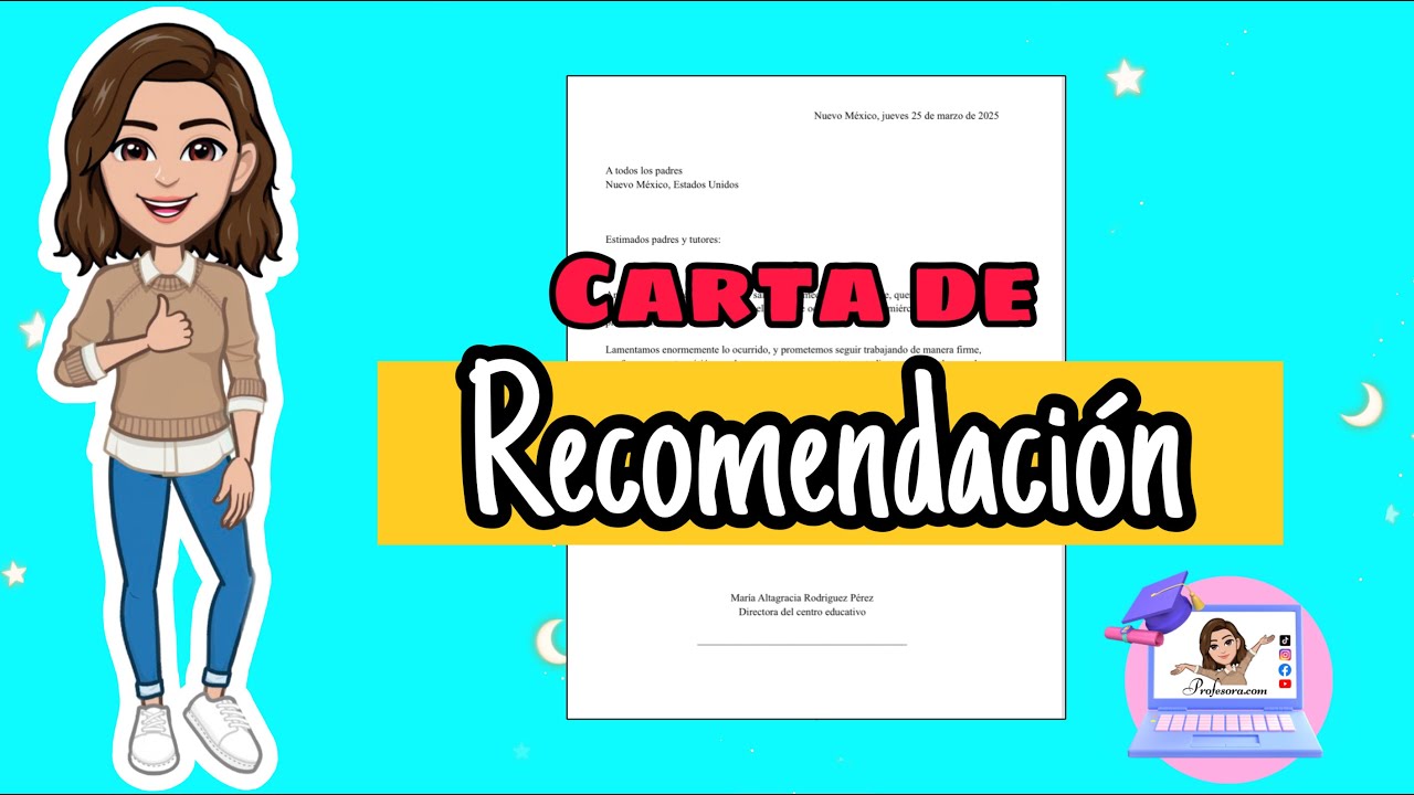 que poner en una carta de recomendación