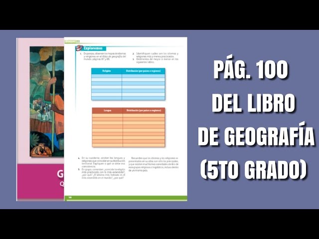 página 100 de geografía quinto grado